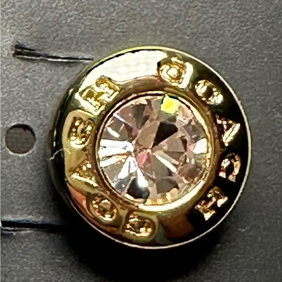 COACH GOLD OPEN CIRCLE STUD EARRINGS - Picture 6 of 6